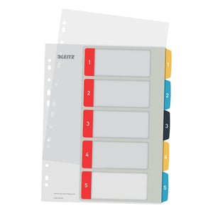 Afbeelding van Leitz Cosy bedrukbare tabbladen | A4 | plastic | 11-gaats | 5 tabs