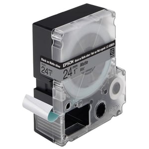 Afbeelding van Epson LC-6SBE9 tape zwart op mat zilver / 24mm (origineel)