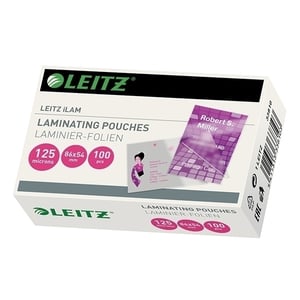 Afbeelding van Leitz iLAM creditcard lamineerhoes | glanzend | 54 x 86 mm | 2x125 micron | 100 stuks