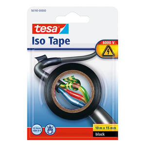 Afbeelding van Tesa 56193-00000-22 isolatietape | zwart | 15 mm x 10 m