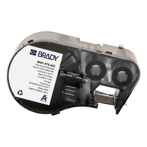 Afbeelding van Brady M4C-475-422 polyester labels zwart op wit | 12,07 mm x 7,62 m (origineel)