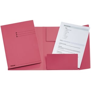 Afbeelding van Esselte 3-klepsmap met lijnbedrukking | A4 | dossierkarton | roze | tot 200 bladen | 50 stuks