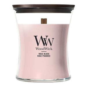 Afbeelding van Woodwick Medium Hourglass geurkaars | Rose Blush | 275 gram