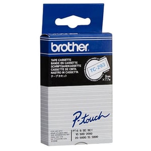 Afbeelding van Brother TC-293 tape blauw op wit 9mm x 7,7m (origineel)