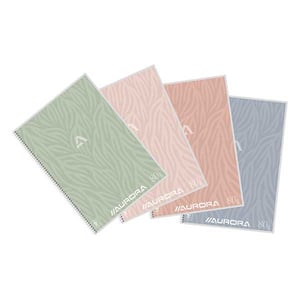 Afbeelding van Aurora 2960DT spiraalblok | A4 | gelinieerd | assorti | 80 gr. | 60 vel | 10 stuks