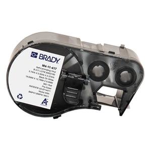 Afbeelding van Brady M4-11-427 gelamineerde vinyl labels zwart op wit/transparant | 12,7 mm x 19,05 mm (origineel)