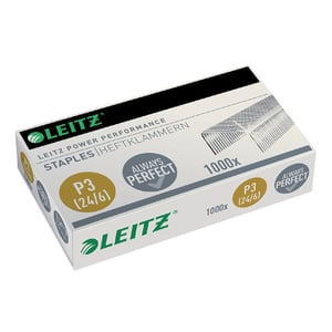 Afbeelding van Leitz 55700000 24/6 Power Performance P3 nietjes | verzinkt | standaard | 1000 stuks