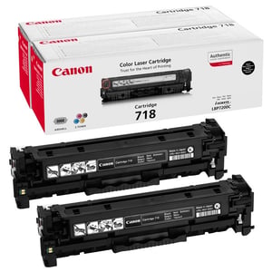 Afbeelding van Canon 718BK toner cartridge zwart duopack (origineel)