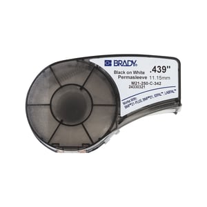 Afbeelding van Brady M21-250-C-342 tape krimpkous | zwart op wit | 11,15mm x 2,10m