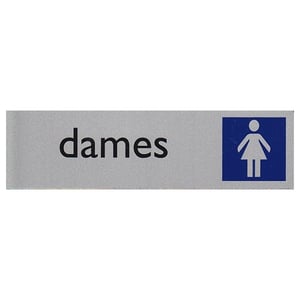Afbeelding van Posta Picto bordje toiletten dames | kunststof | zilver