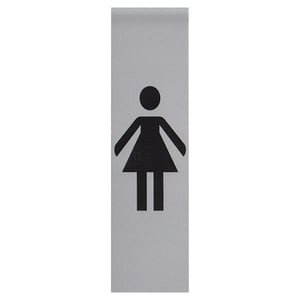 Afbeelding van Posta Picto 00039080 bordje vrouw | kunststof | zilver