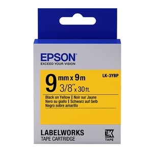 Afbeelding van Epson LK-3YBP tape zwart op pastel geel 9mm (origineel)