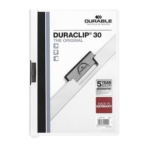 Afbeelding van Durable 220002 Duraclip klemmap | A4 | wit | voor 30 pagina’s