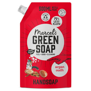 Afbeelding van Marcel's Green Soap handzeep navulling | Argan en Oudh | 500 ml