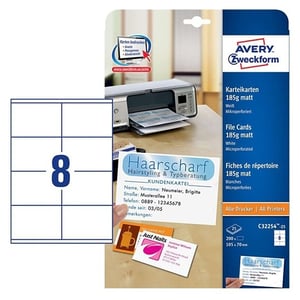 Afbeelding van Avery Zweckform systeemkaart | blanco | wit | A7 | 200 stuks