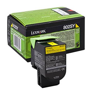 Afbeelding van Lexmark 80C2SY0 nr. 802SY toner cartridge geel (origineel)