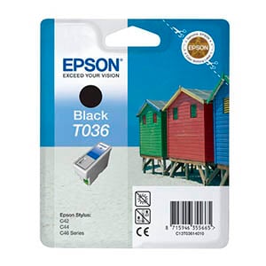 Afbeelding van Epson T036 inktcartridge zwart (origineel)