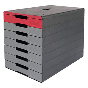 Afbeelding van Durable 776303 Idealbox Pro ladeblok | kunststof | rood | 7 laden