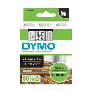 Afbeelding van DYMO S0720930 / 53713 tape zwart op wit 24mm (origineel)