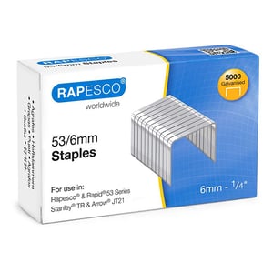 Afbeelding van Rapesco 53/6 nietjes | gegalvaniseerd | 5000 stuks