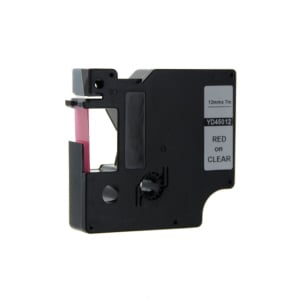 Afbeelding van DYMO S0720520 / 45012 tape rood op transparant 12mm (huismerk)