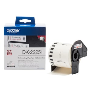 Afbeelding van Brother DK-22251 continue papiertape rood / zwart op wit (origineel)