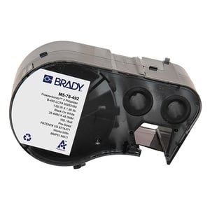 Afbeelding van Brady M5-78-492 polyester labels zwart op wit | 25,40 mm x 48,26 mm (origineel)
