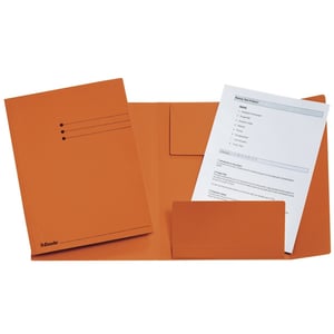 Afbeelding van Esselte 3-klepsmap met lijnbedrukking | A4 | dossierkarton | oranje | tot 200 bladen | 50 stuks