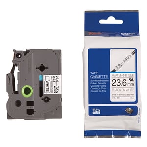 Afbeelding van Brother HSe-251 krimpkous tape zwart op wit 24mm x 1,5m (origineel)