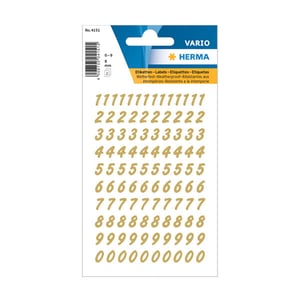 Afbeelding van Herma 4151 0-9 etiketten | 8 mm | goud/transparant | 64 etiketten