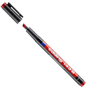 Afbeelding van Edding 143B OHP marker | rood | beitelvormige punt | 1-3 mm