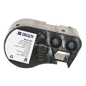 Afbeelding van Brady M4-91-427 gelamineerde vinyl labels zwart op wit/transparant | 25,4 mm x 38,1 mm (origineel)