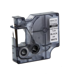 Afbeelding van DYMO S0718260 / 18051 IND Rhino tape krimpkous zwart op wit 6mm (huismerk)
