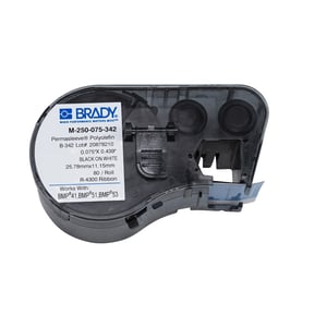 Afbeelding van Brady M-250-075-342 tape krimpkous | zwart op wit | 19,05mm x 11,15mm