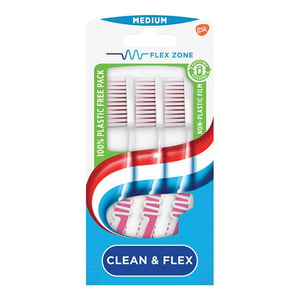 Afbeelding van Aquafresh Tandenborstel Clean & Flex |  Medium | 2+1 gratis