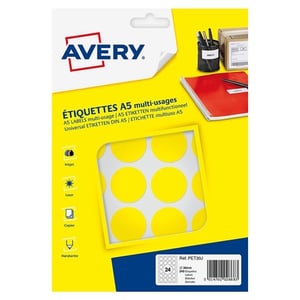 Afbeelding van Avery Zweckform PET30J markeringspunten | 30 mm | geel | 240 etiketten