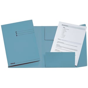 Afbeelding van Esselte 3-klepsmap met lijnbedrukking | A4 | dossierkarton | blauw | tot 200 bladen | 50 stuks