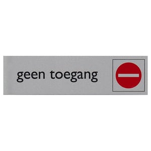 Afbeelding van Posta Picto bordje geen toegang | kunststof | zilver