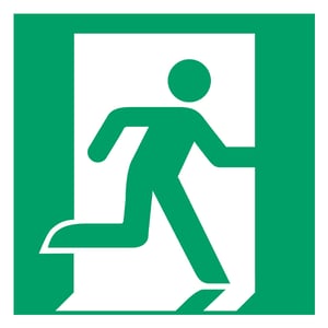 Afbeelding van Djois waarschuwingsbord nooduitgang rechts | kunststof | groen/wit | 200 x 200 mm