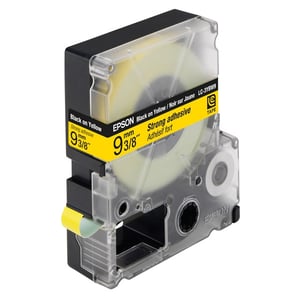Afbeelding van Epson LC-3YBW9 extra klevende tape zwart op geel 9 mm (9m)