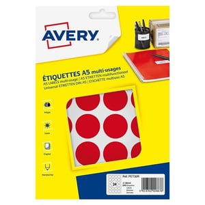 Afbeelding van Avery Zweckform PET30R markeringspunten | 30 mm | rood | 240 etiketten