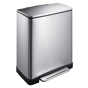 Afbeelding van EKO Recycle E-Cube duo pedaalemmer (28 + 18 liter, mat RVS)