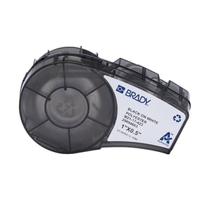 Afbeelding van Brady M21-17-423 tape polyester zwart op wit 25,40 mm x 12,70 mm (origineel)