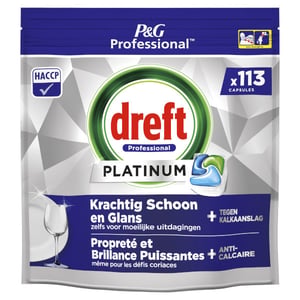 Afbeelding van Dreft Professional All-In-One Platinum Vaatwastabletten | Regular | 113 stuks