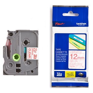 Afbeelding van Brother TZe-132 tape rood op transparant 12mm x 8m (origineel)