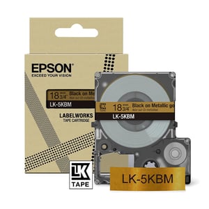 Afbeelding van Epson LK-5KBM tape zwart op metallic goud 18 mm (origineel)