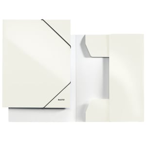 Afbeelding van Leitz 3982 WOW 3-klepsmap | A4 | PP gelamineerd papier | metallic wit | tot 250 bladen