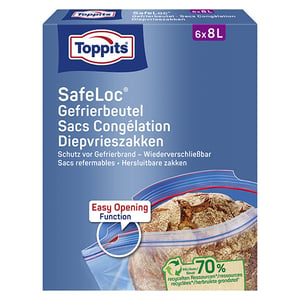 Afbeelding van Toppits diepvrieszakken met zip-sluiting | 8 liter | 6 stuks