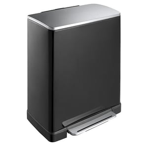 Afbeelding van EKO Recycle E-Cube duo pedaalemmer | zwart | 28 + 18 liter