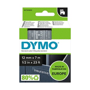 Afbeelding van DYMO S0720600 / 45020 tape wit op transparant 12mm (origineel)